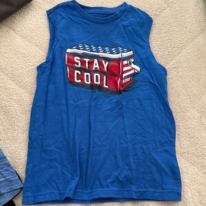 Kids Blue Tank Top with Stay Cool Graphic